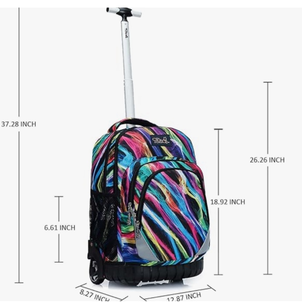 Colorful Striped Rolling Backpack